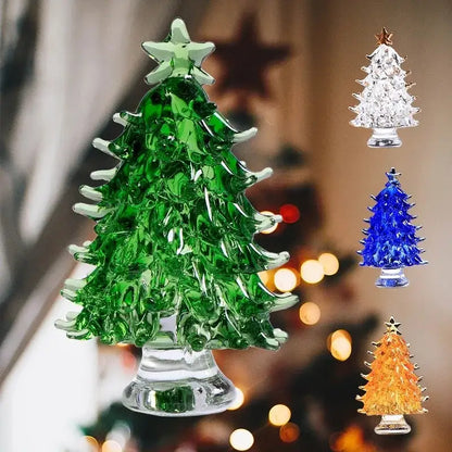 Handmade crystal christmas tree mini figurine living room decor