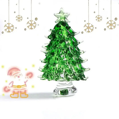 Handmade crystal christmas tree mini figurine living room decor