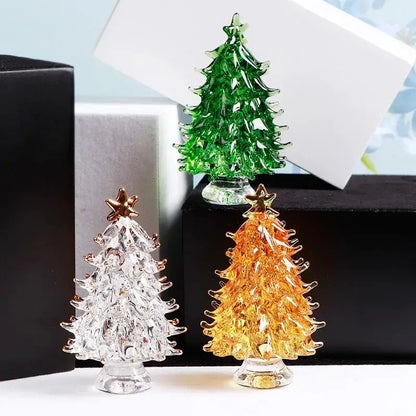 Handmade crystal christmas tree mini figurine living room decor