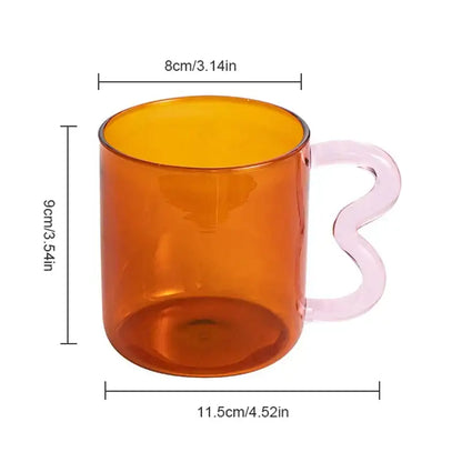 Handmade glass mug lavender & green kitchen coffee cup