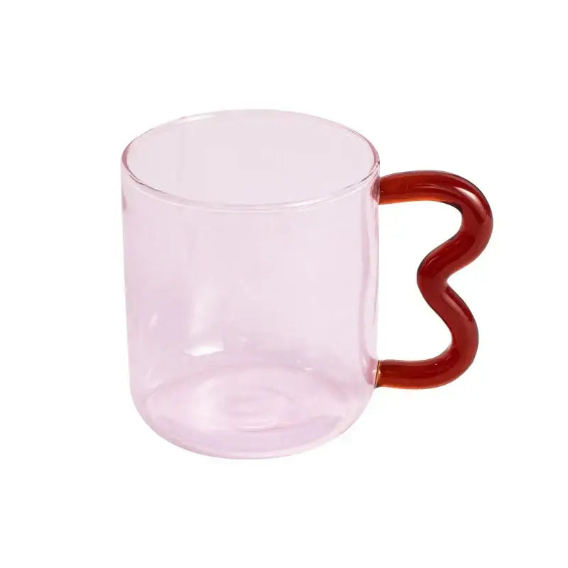 Handmade glass mug lavender & green kitchen coffee cup