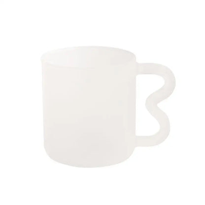 Handmade glass mug lavender & green kitchen coffee cup