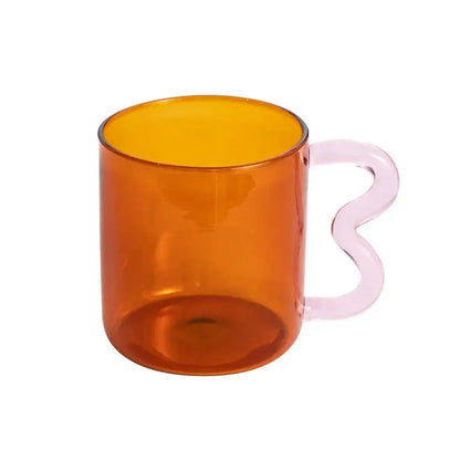 Handmade glass mug lavender & green kitchen coffee cup
