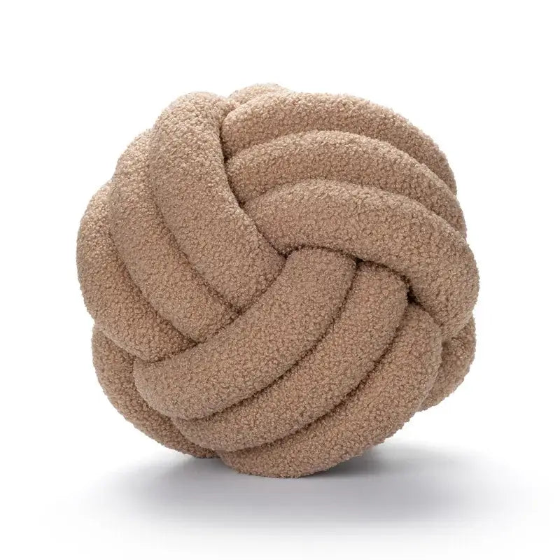 Handmade knotted boucle circle plush pillow bedroom decor