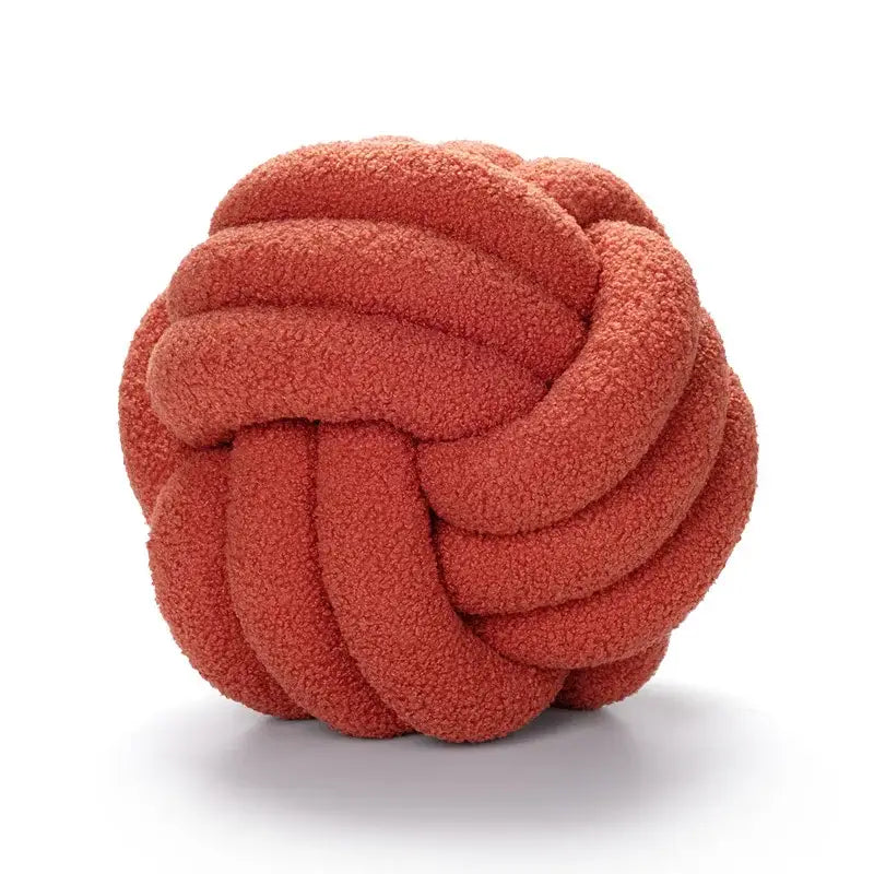 Handmade knotted boucle circle plush pillow bedroom decor