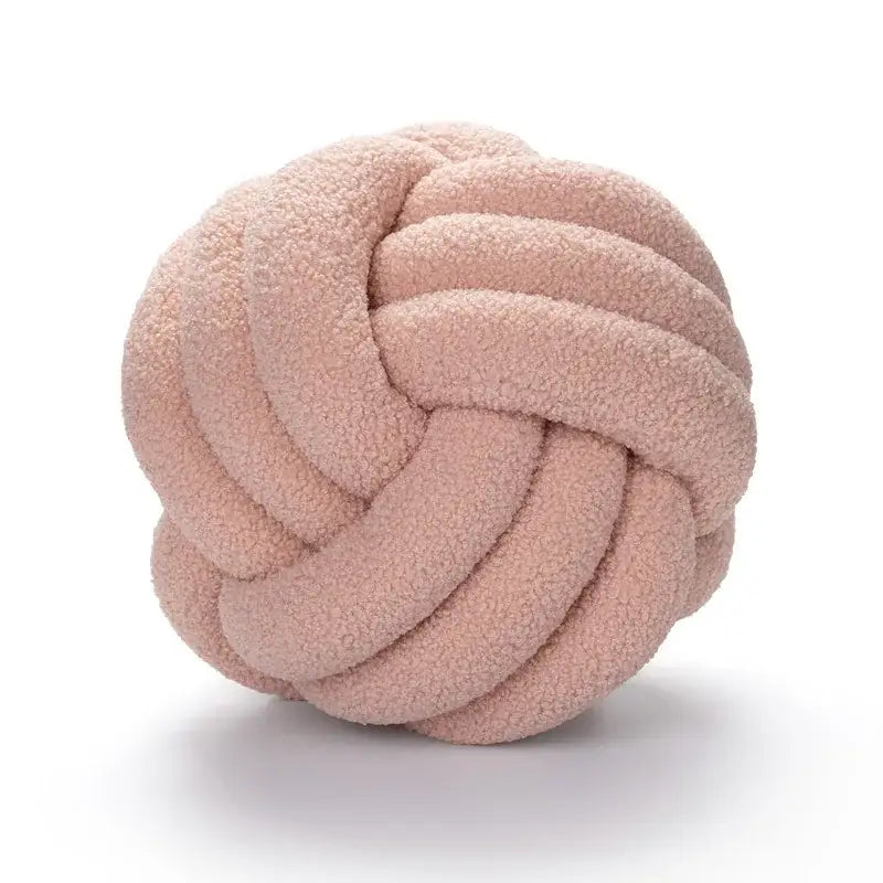 Handmade knotted boucle circle plush pillow bedroom decor