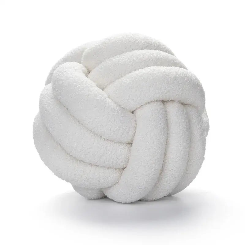 Handmade knotted boucle circle plush pillow bedroom decor