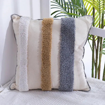 Handmade moroccan geometric pillow cover cream living room decor