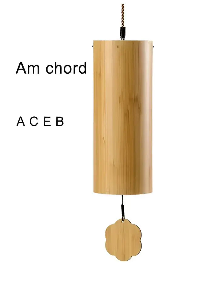 Handmade natural tan bamboo chord wind chimes garden decor