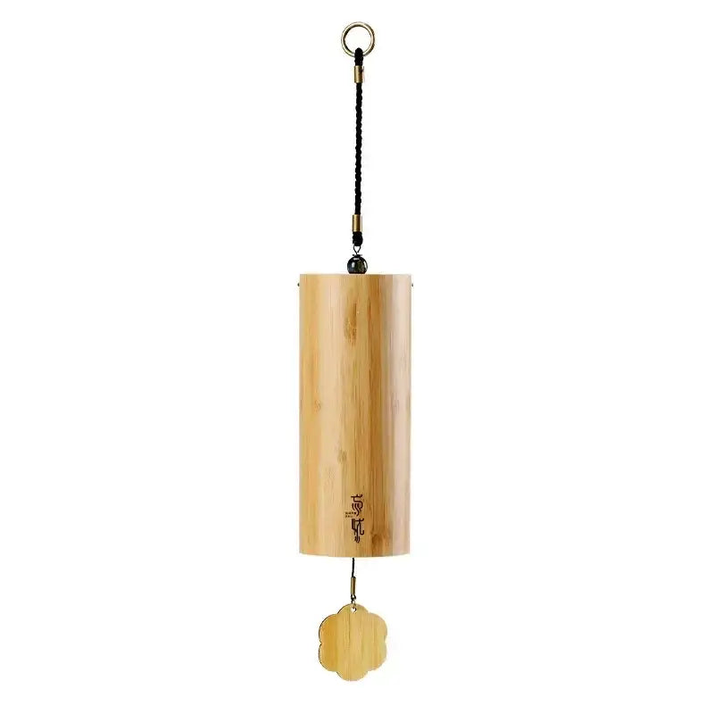 Handmade natural tan bamboo chord wind chimes garden decor