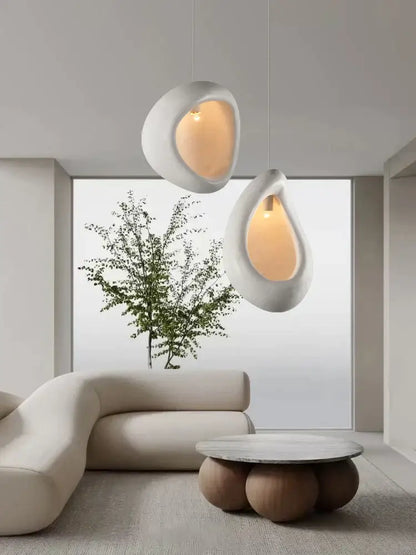 Handmade nordic designer chandelier white ceramic dining room light
