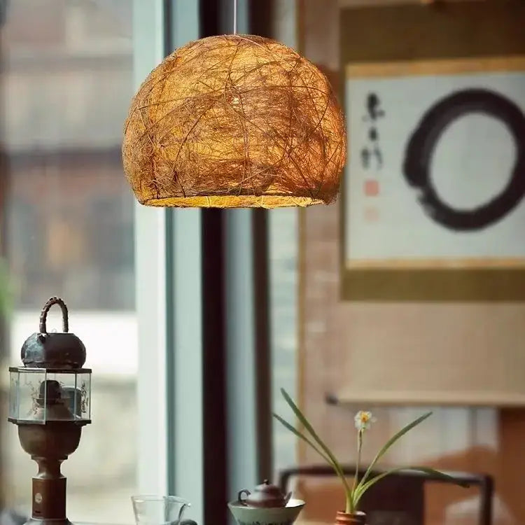 Handmade rattan bamboo pendant lamp for living room lighting