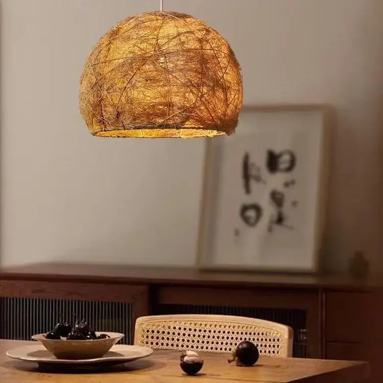 Handmade rattan bamboo pendant lamp for living room lighting