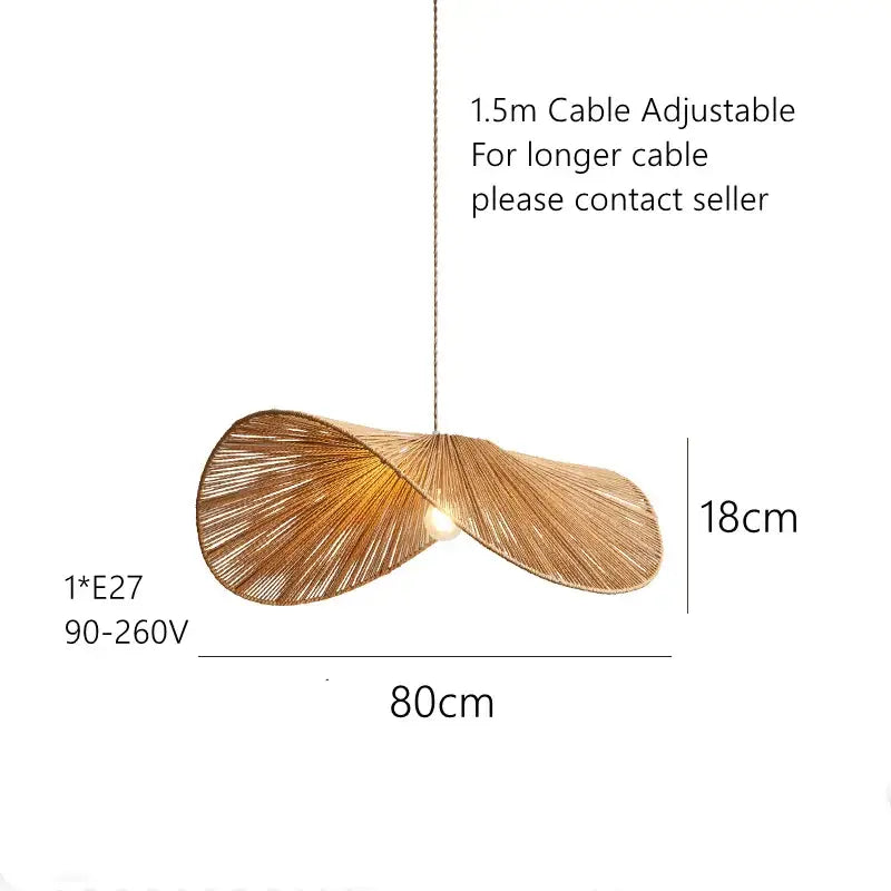 Handmade rattan rope vertigo pendant lamp for dining room