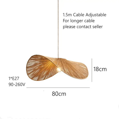 Handmade rattan rope vertigo pendant lamp for dining room