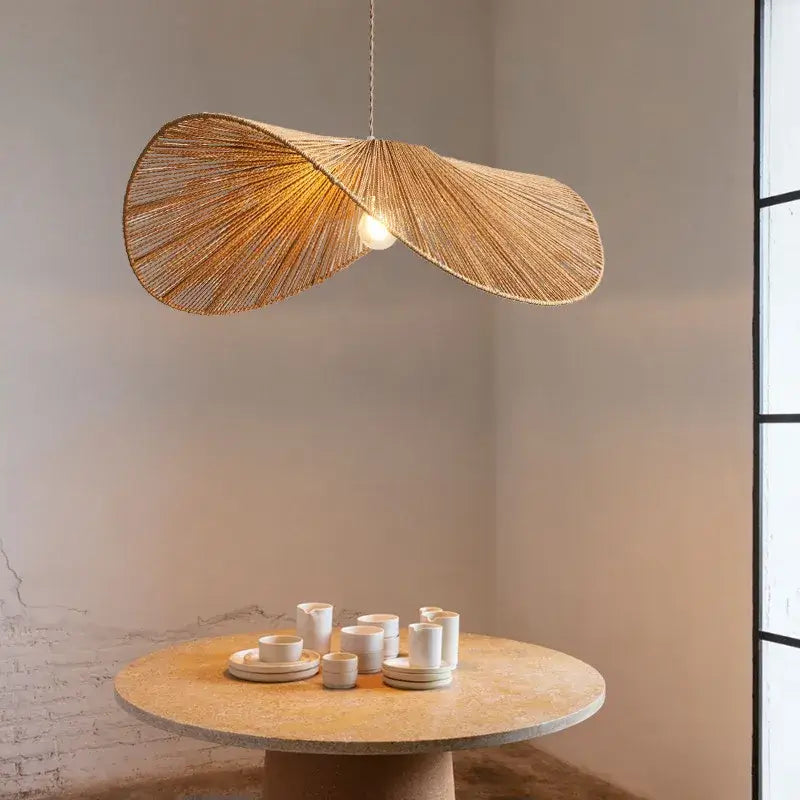 Handmade rattan rope vertigo pendant lamp for dining room