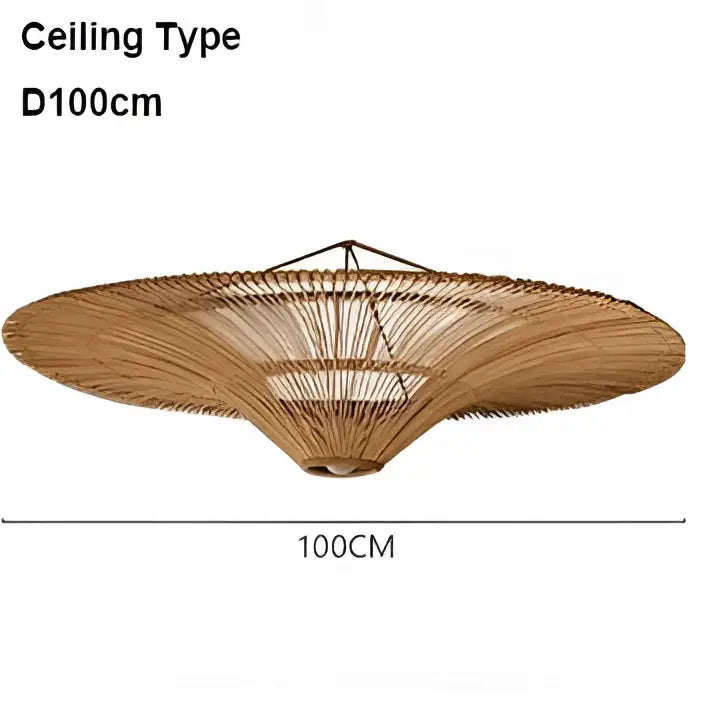 Handmade rattan wicker chandelier natural beige dining room pendant