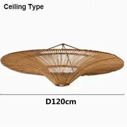 Handmade rattan wicker chandelier natural beige dining room pendant