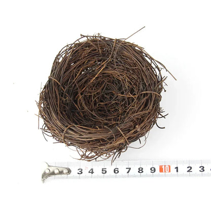 DecorBites™ Handmade Round Rattan Bird Nest Decoration