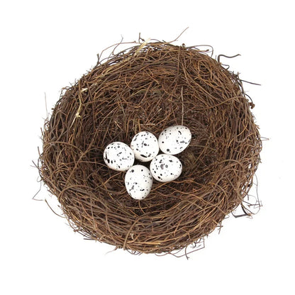 DecorBites™ Handmade Round Rattan Bird Nest Decoration