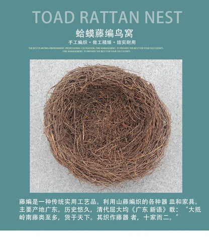 DecorBites™ Handmade Round Rattan Bird Nest Decoration