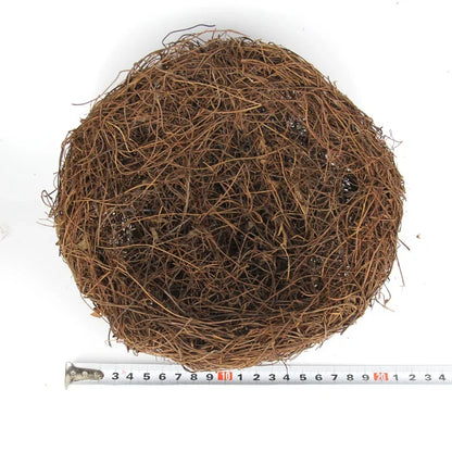 DecorBites™ Handmade Round Rattan Bird Nest Decoration