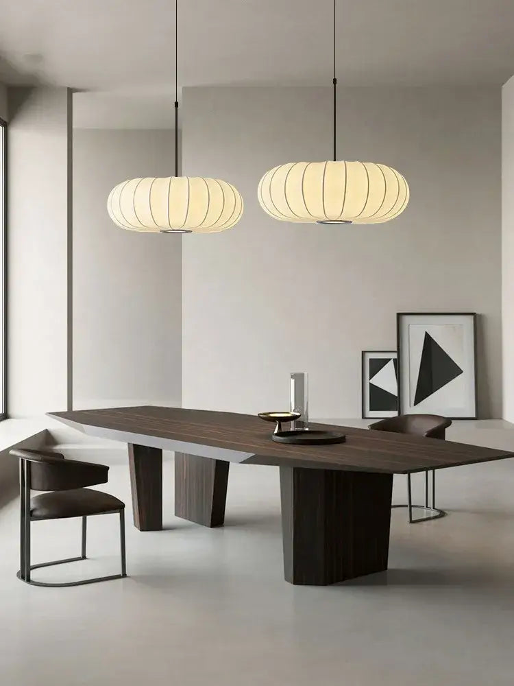 Handmade silk pumpkin pendant light for dining room