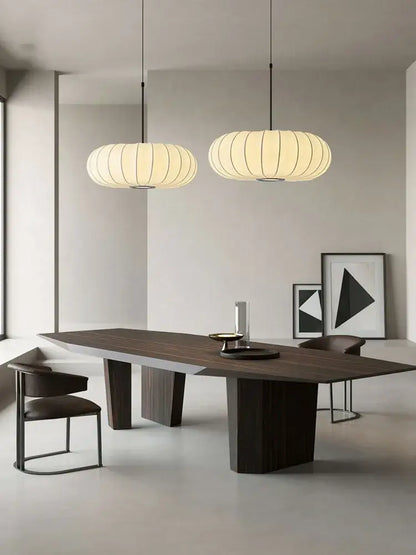 Handmade silk pumpkin pendant light for dining room