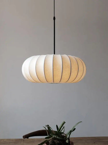 Handmade silk pumpkin pendant light for dining room