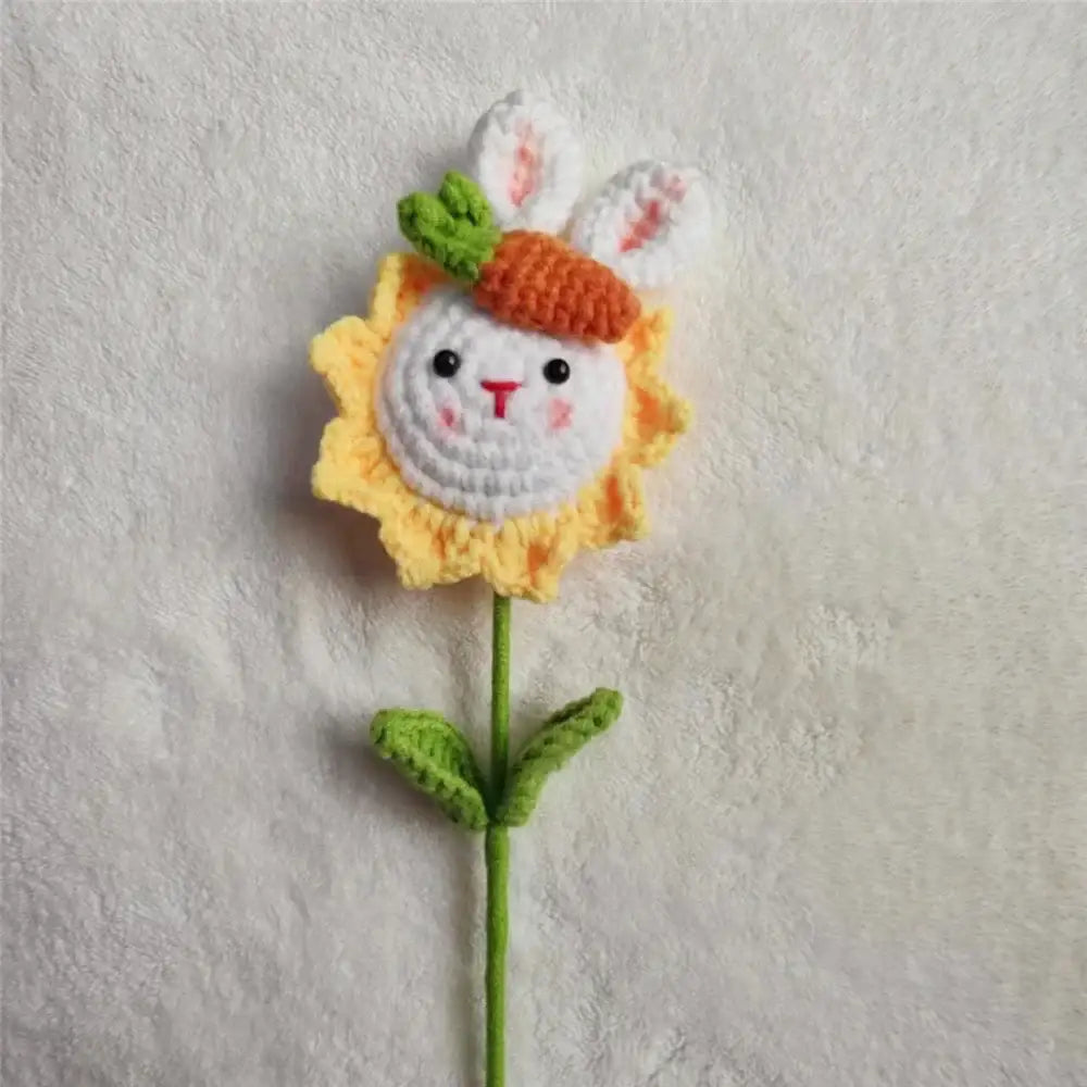 Handmade sunflower bouquet crochet bunny ornaments bedroom decor