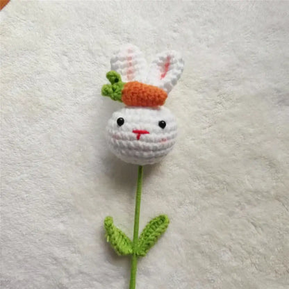 Handmade sunflower bouquet crochet bunny ornaments bedroom decor