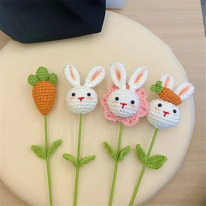 Handmade sunflower bouquet crochet bunny ornaments bedroom decor
