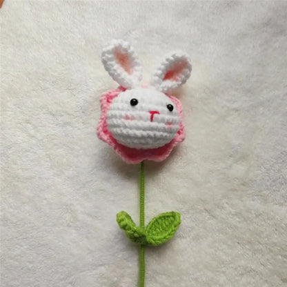 Handmade sunflower bouquet crochet bunny ornaments bedroom decor