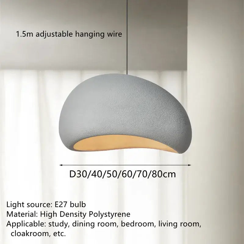 Handmade wabi sabi off white pendant lamp dining room lighting