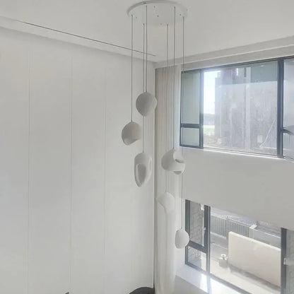 Handmade wabi sabi stone pendant lights – stairs organic design
