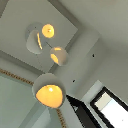 Handmade wabi sabi stone pendant lights – stairs organic design