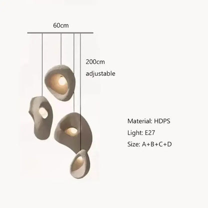 Handmade wabi sabi stone pendant lights – stairs organic design