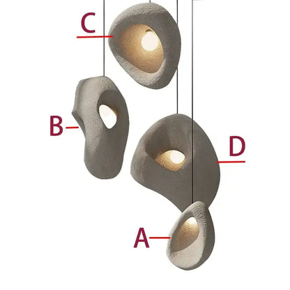 Handmade wabi sabi stone pendant lights – stairs organic design