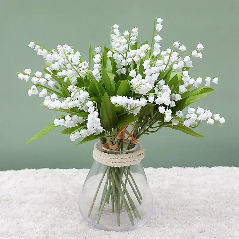 Handmade white bellflower artificial flowers wedding decor bouquet