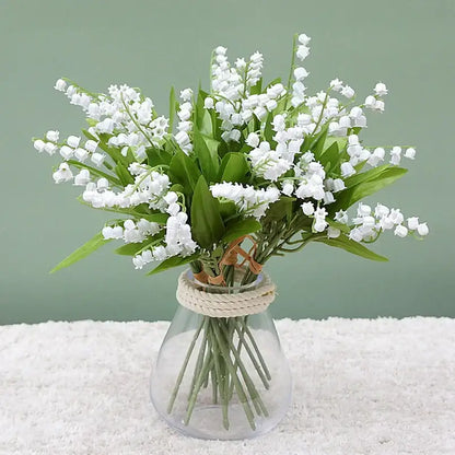 Handmade white bellflower artificial flowers wedding decor bouquet