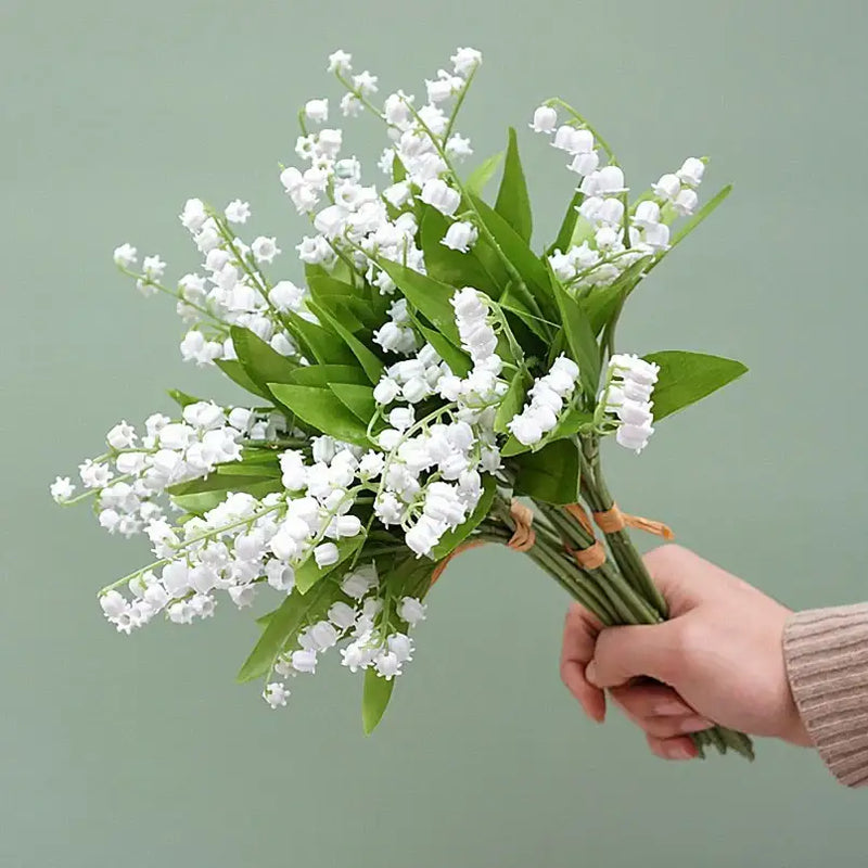 Handmade white bellflower artificial flowers wedding decor bouquet