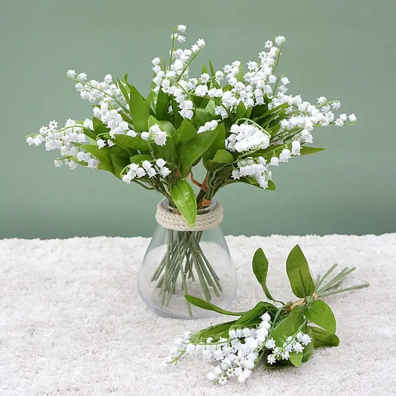 Handmade white bellflower artificial flowers wedding decor bouquet