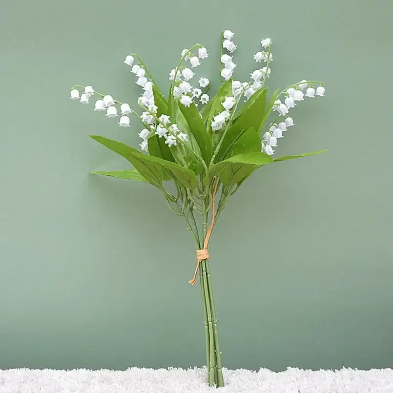 Handmade white bellflower artificial flowers wedding decor bouquet