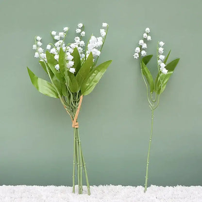 Handmade white bellflower artificial flowers wedding decor bouquet