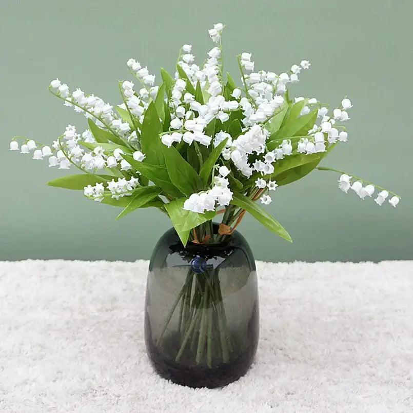Handmade white bellflower artificial flowers wedding decor bouquet