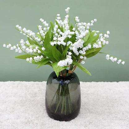 Handmade white bellflower artificial flowers wedding decor bouquet