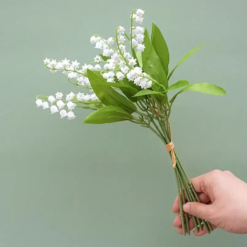 Handmade white bellflower artificial flowers wedding decor bouquet