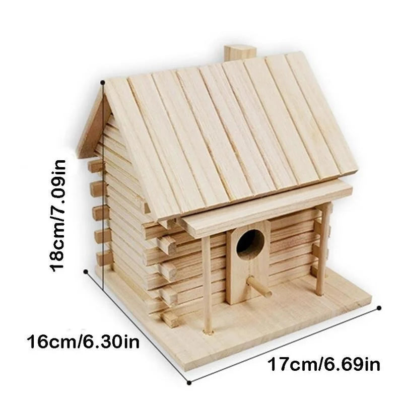 DecorBites™ Handmade Wooden Bird Nest Box for Outdoor Decor