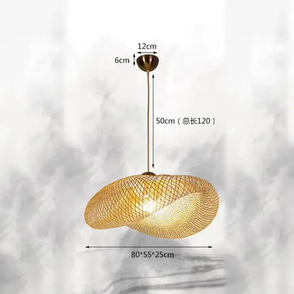 Handmade woven bamboo chandelier for dining room