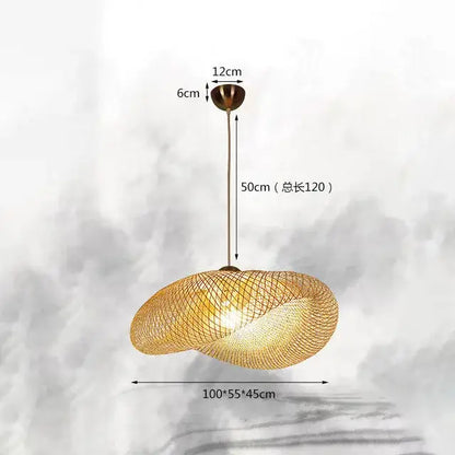 Handmade woven bamboo chandelier for dining room